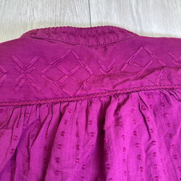 Pilcro by Anthropologie Tavi magenta button down oversized blouse top size‎ xs - Picture 10 of 14